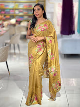 Cut Work With Floral Embroidered Semi Tussar Saree | SUN436
