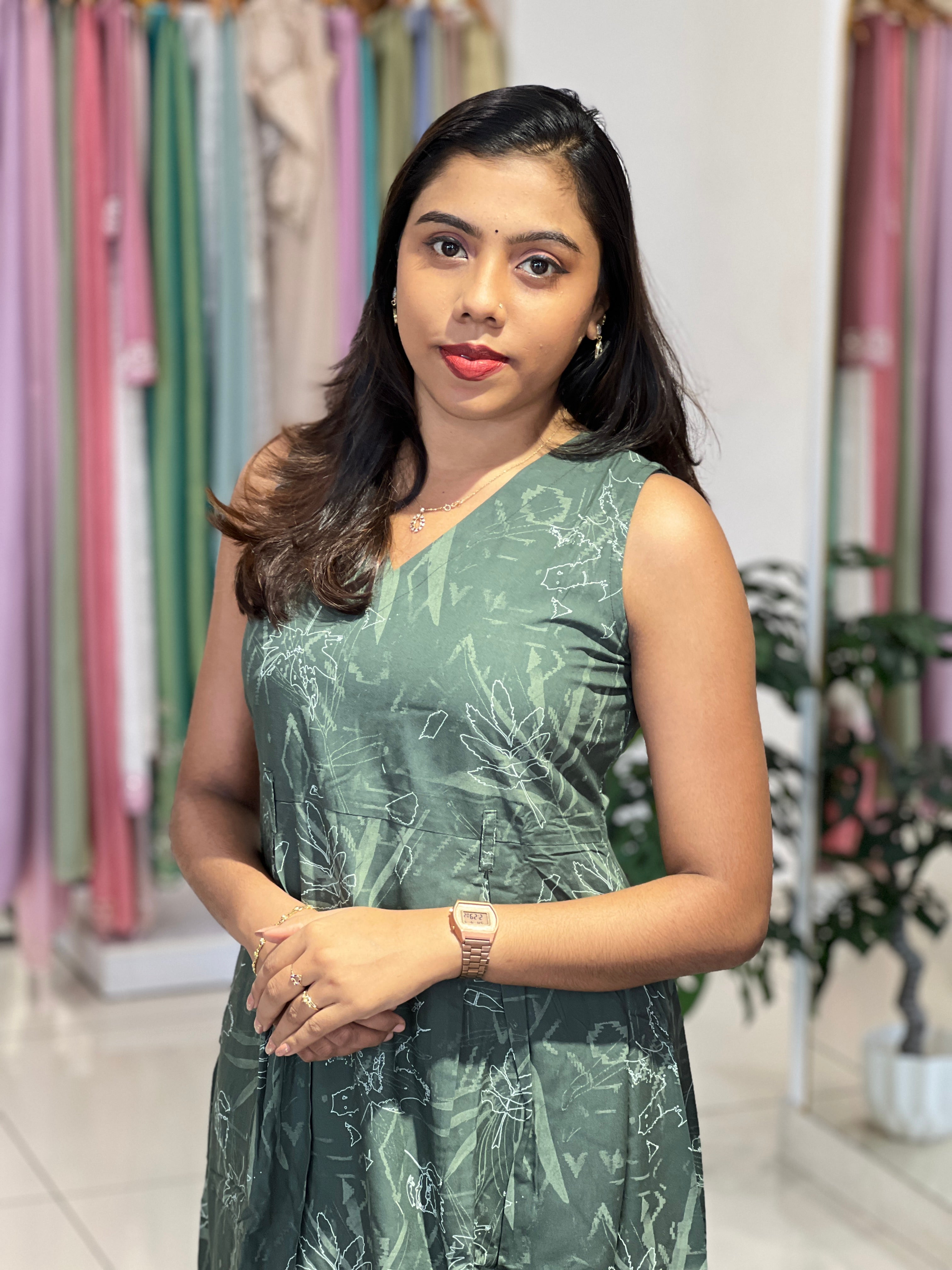 Leaf Print Rayon Kurta |VSI180