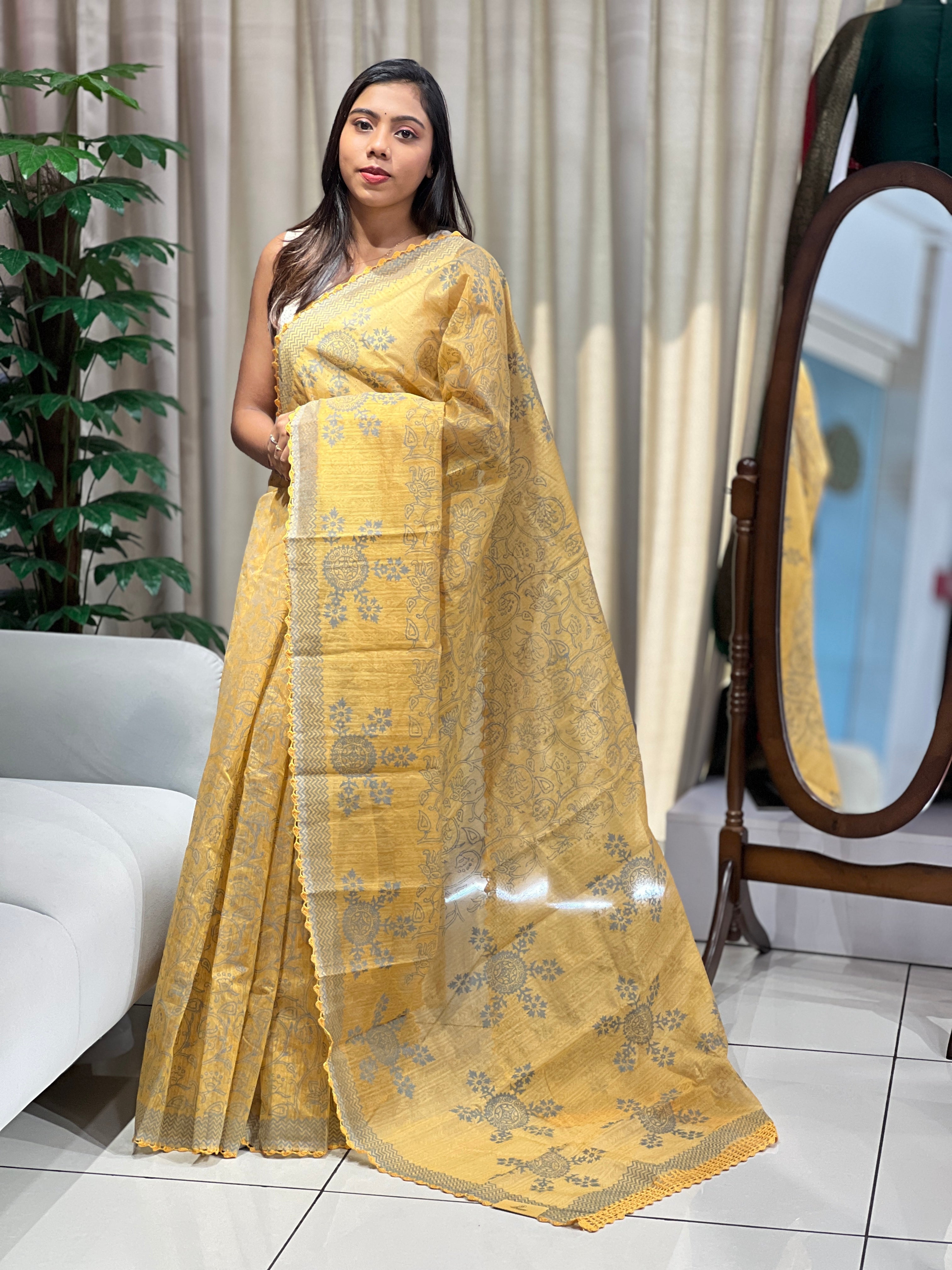 Block Printed Kota Saree | JSC556