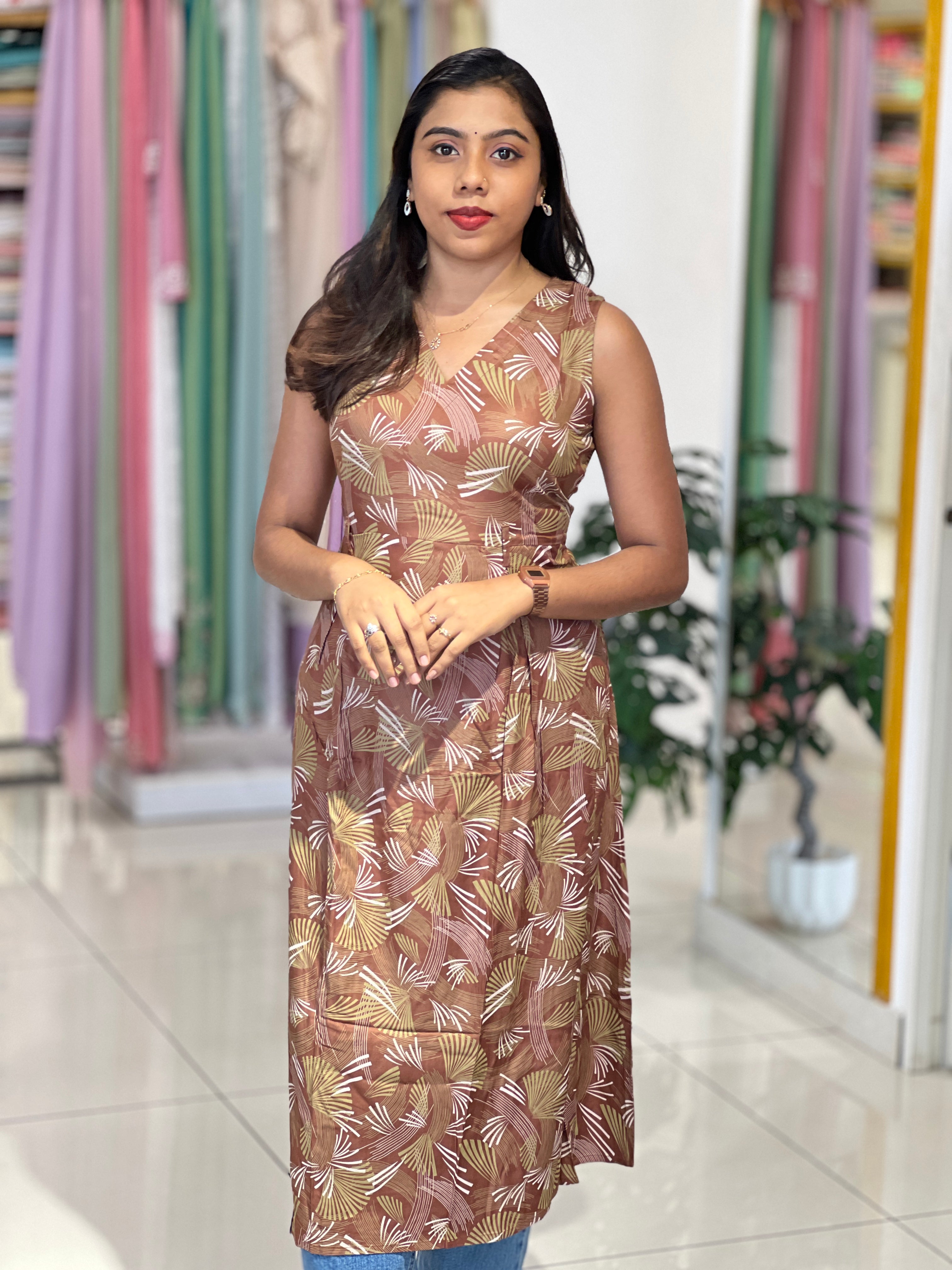 Leaf Print Rayon kurta |VSI178