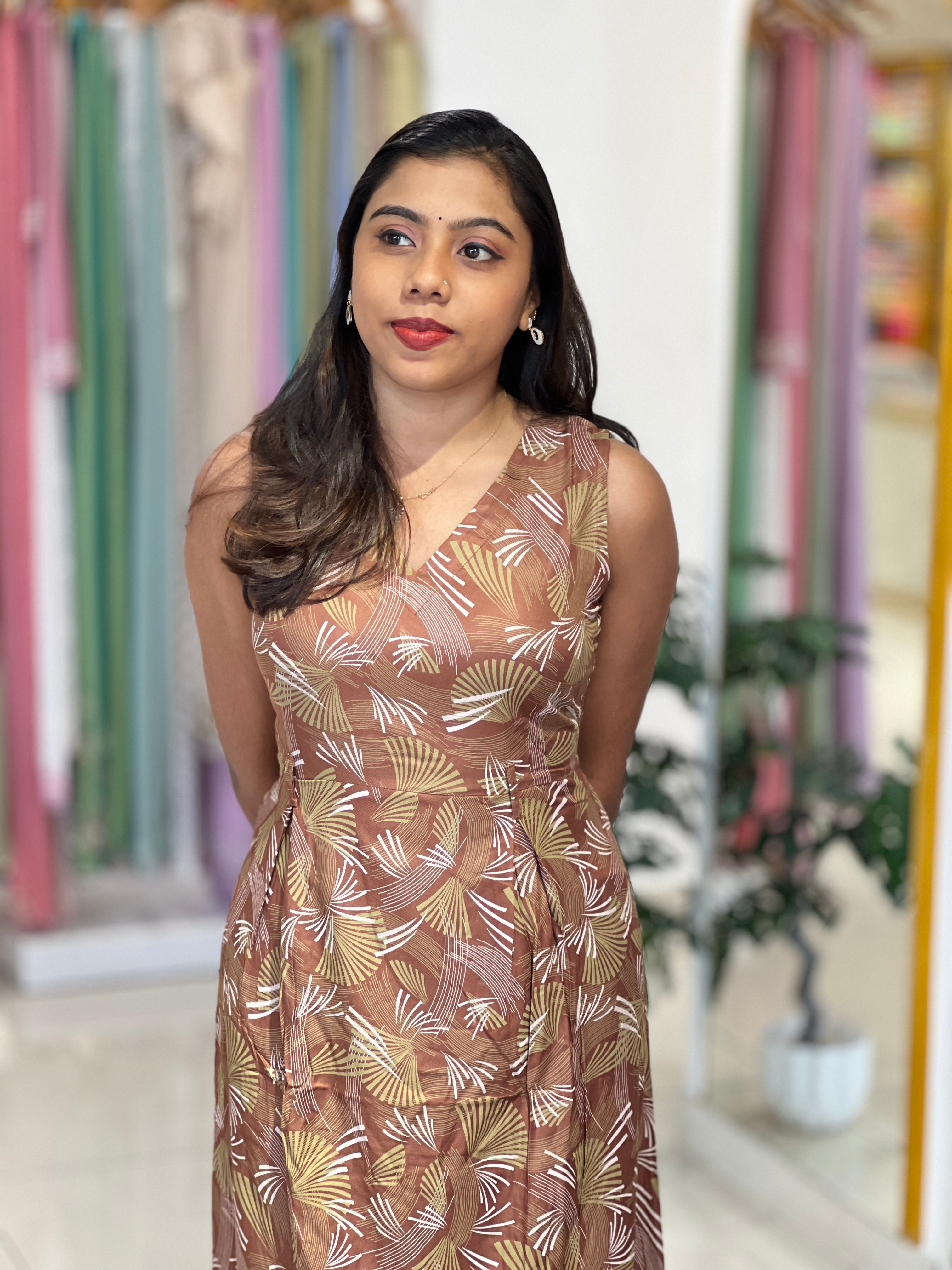 Leaf Print Rayon kurta |VSI178