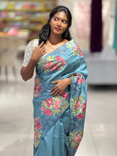 Cutwork Floral Embroidery Semi Tussar Saree | SUN435