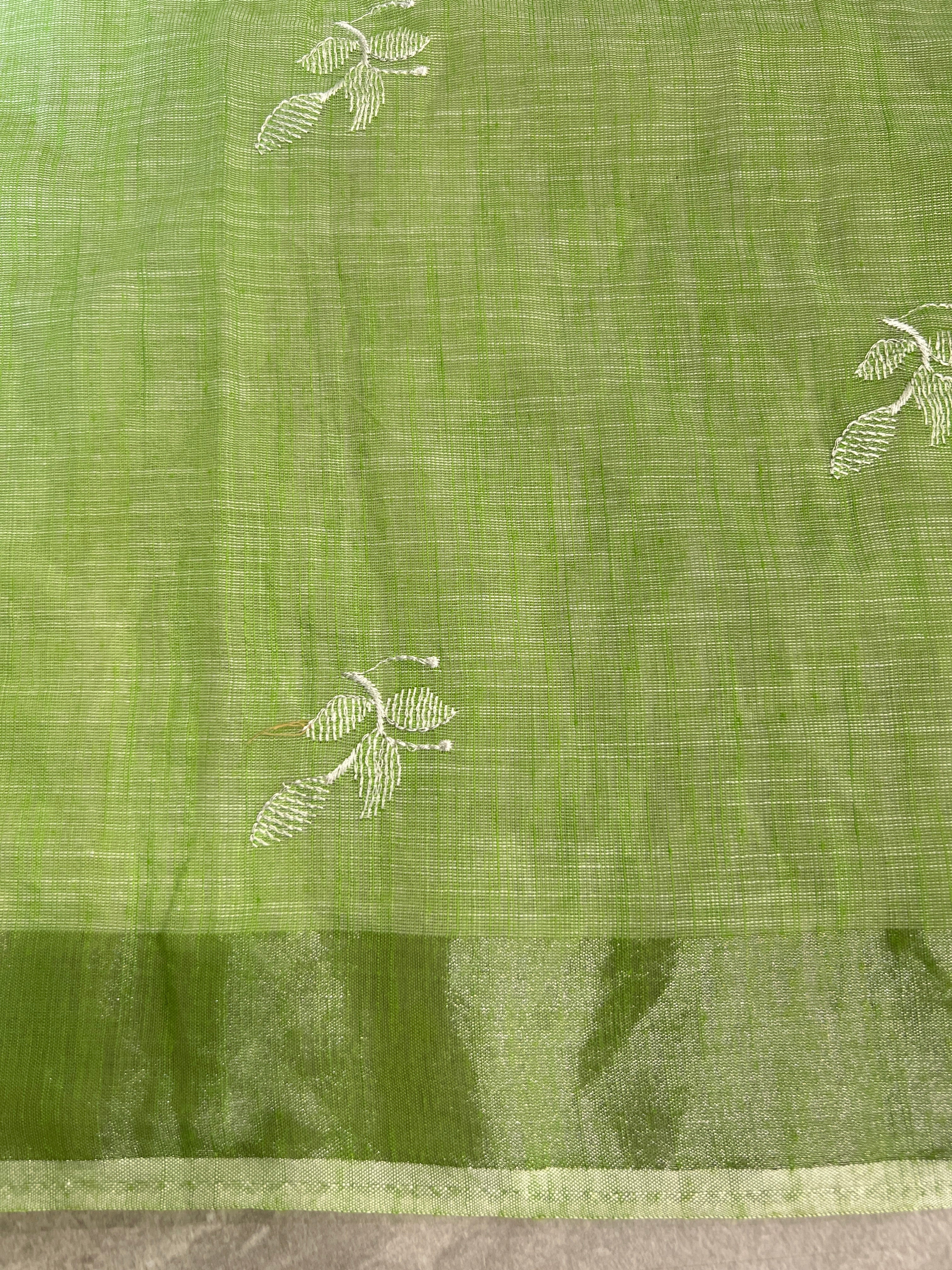 Embroidered Bagalpuri Linen Saree | RP835
