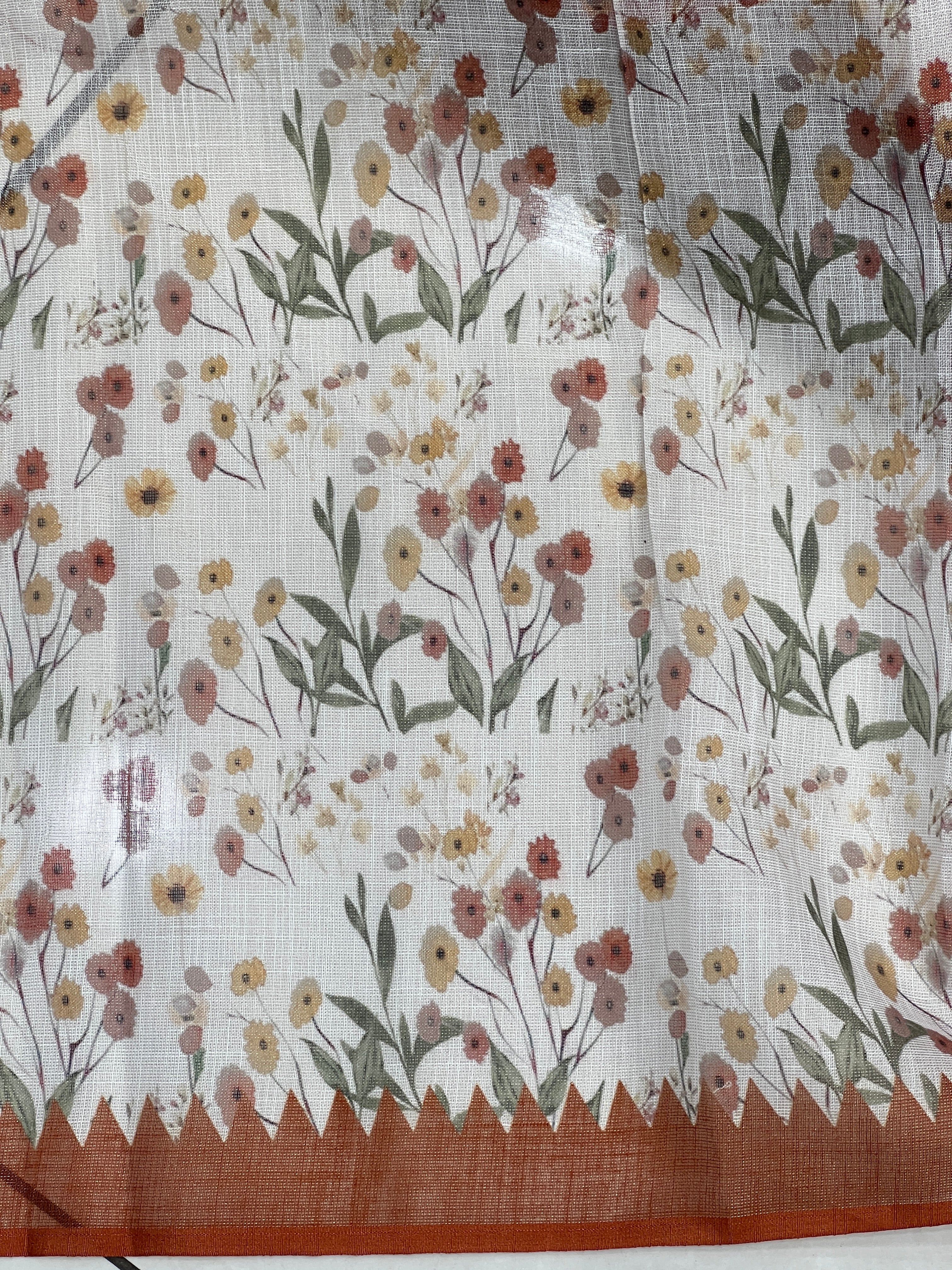 Embroidery Detailed Tissue Linen Saree | BLD1542