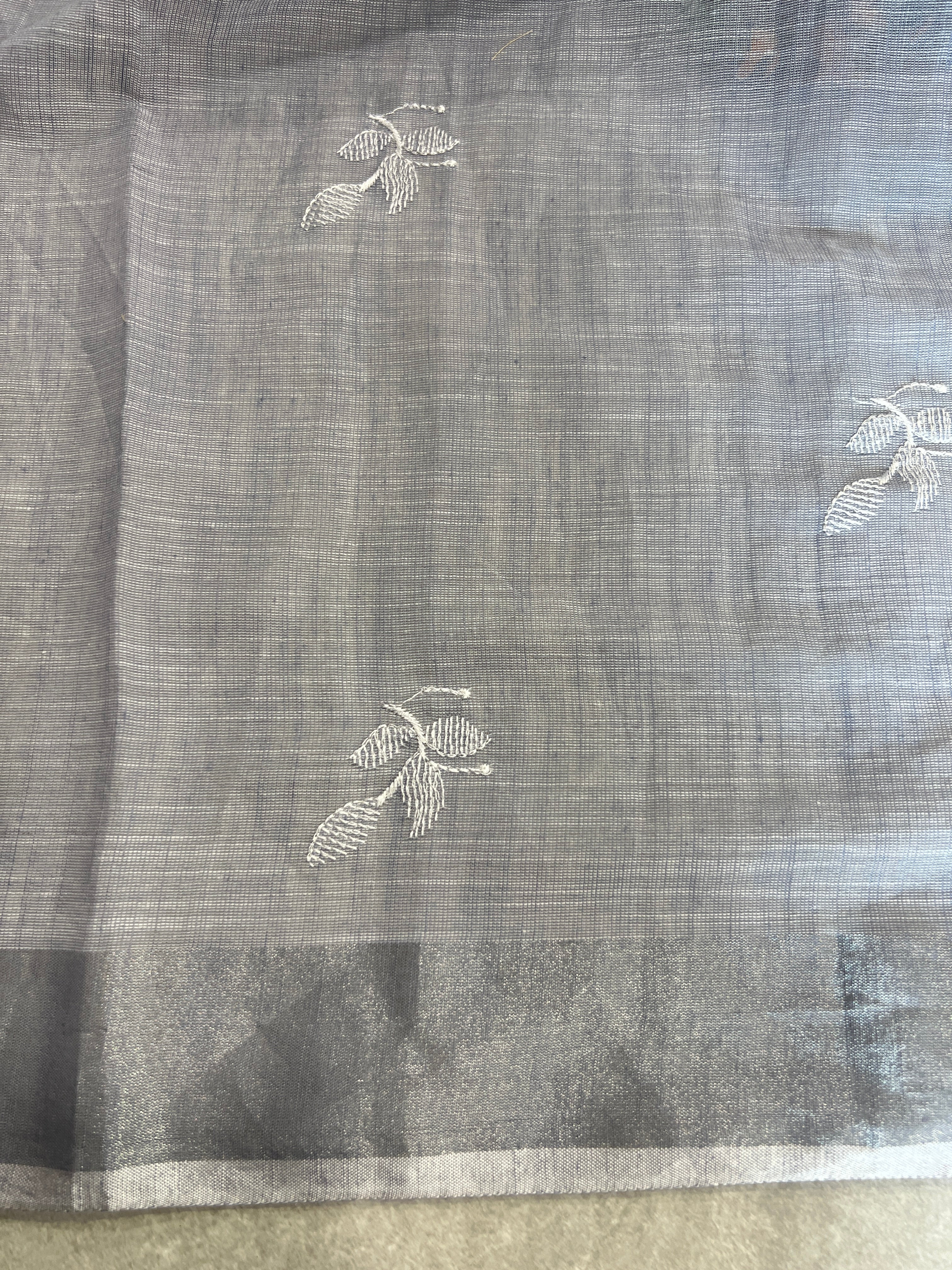Embroidered Bagalpuri Linen Saree | RP838