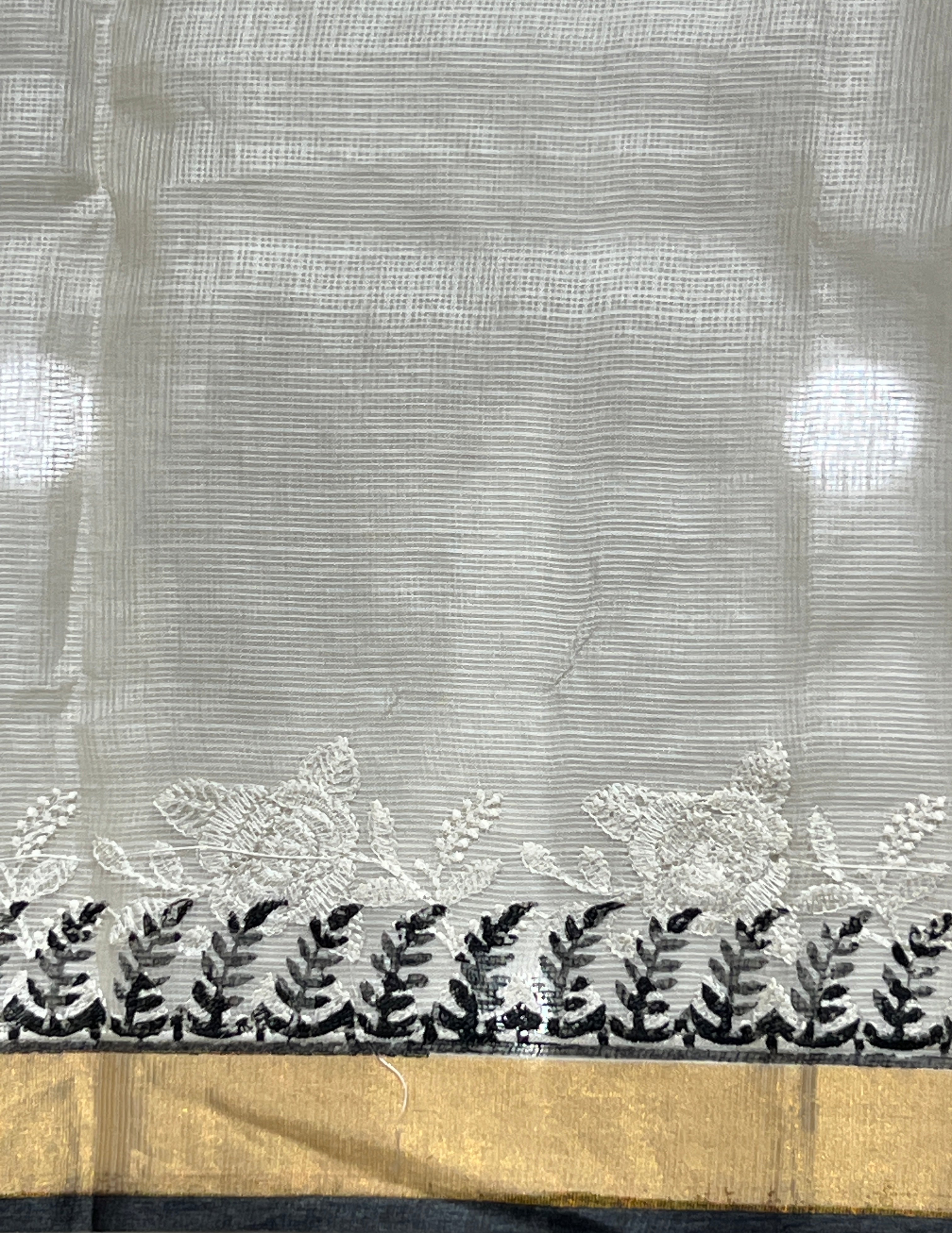 Embroidery Detailed Jaal Patterned Tussar Kota Saree | JSC561