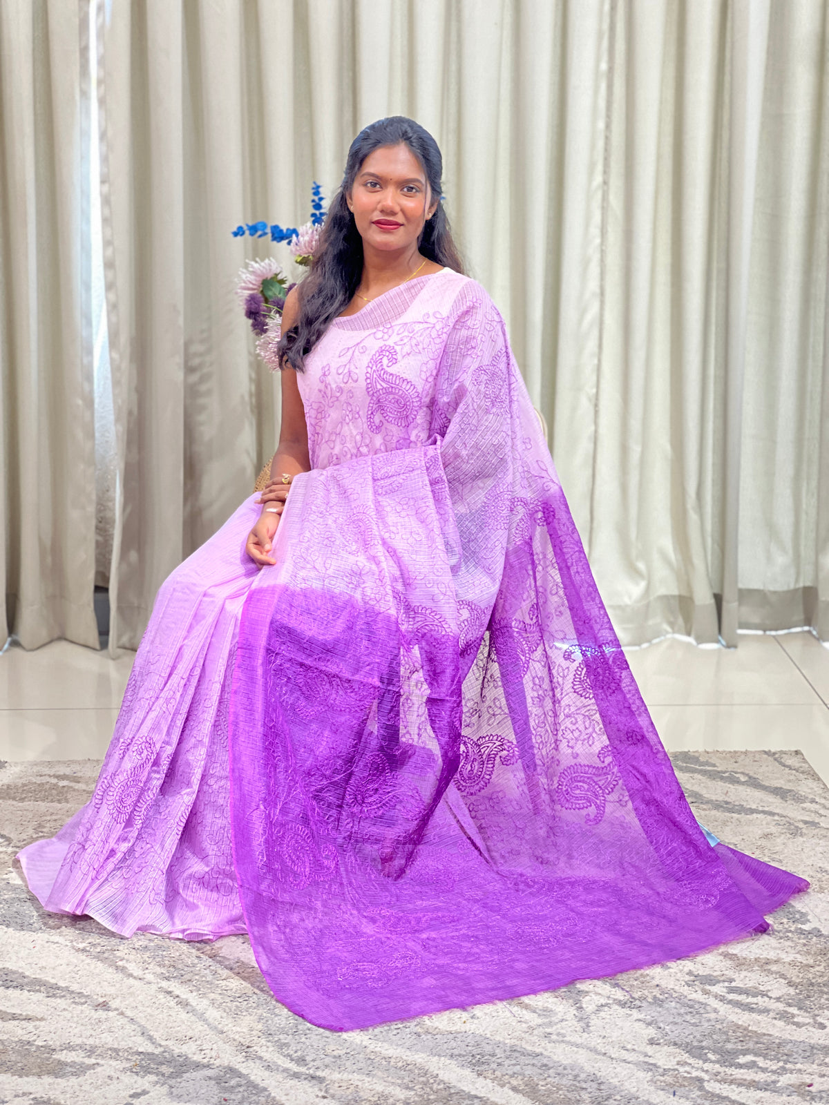 Machine Embroidered Silky Kota Saree | NHH703