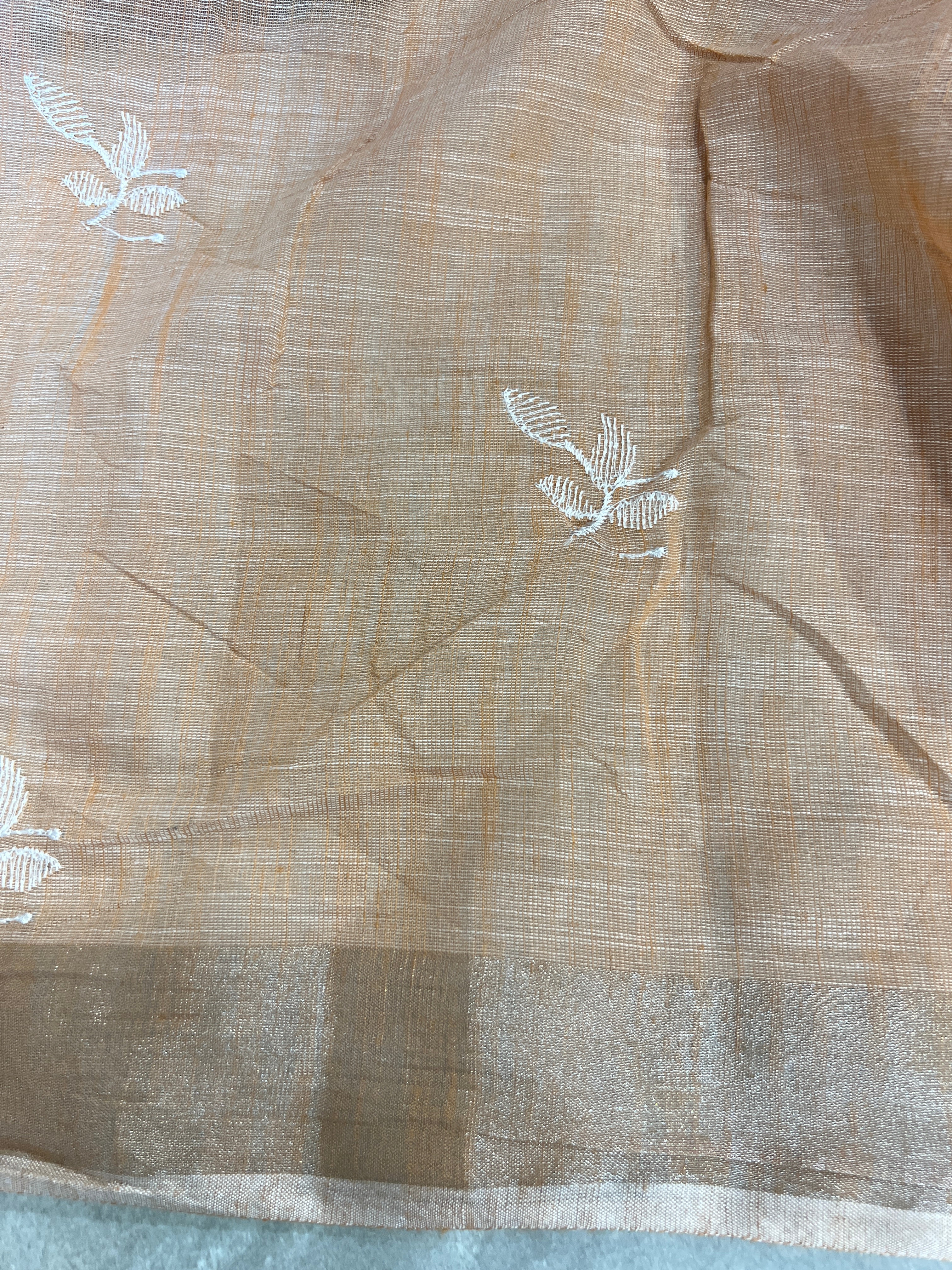Embroidered Bagalpuri Linen Saree | RP837