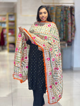 Traditional Thread Embroidery Detailed Chanderi Finish Dupatta | VET273