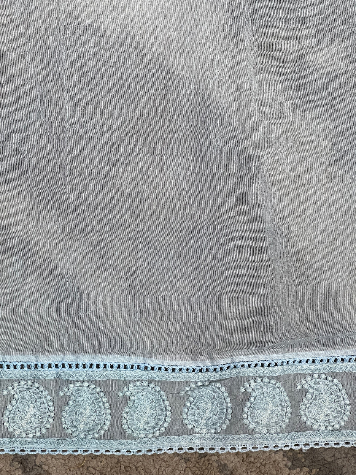 Lucknowi Embroidery Border Pattern Chanderi Saree | MM699