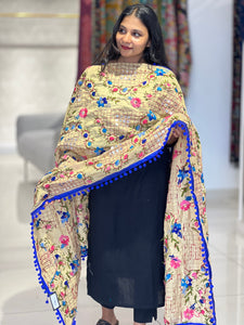 Thread Embroidery Detailed Chanderi Finish Dupatta | VET290
