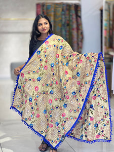 Thread Embroidery Detailed Chanderi Finish Dupatta | VET290
