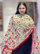 Thread Embroidery Detailed Chanderi Finish Dupatta | VET286