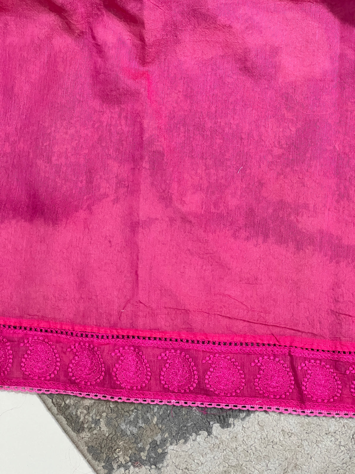 Lucknowi Embroidery Border Pattern Chanderi Saree | MM703