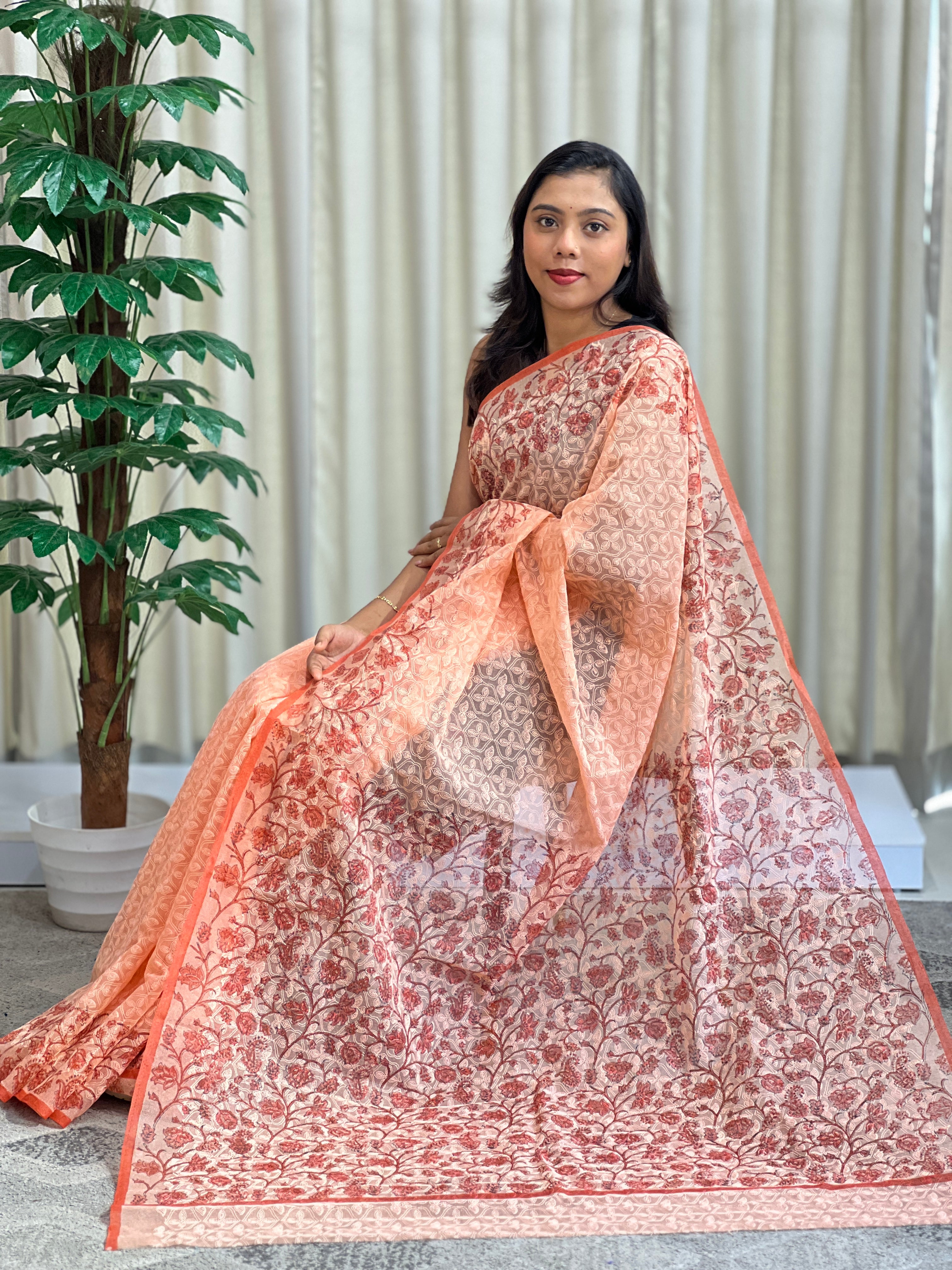 Block Printed Kota Saree | JSC701