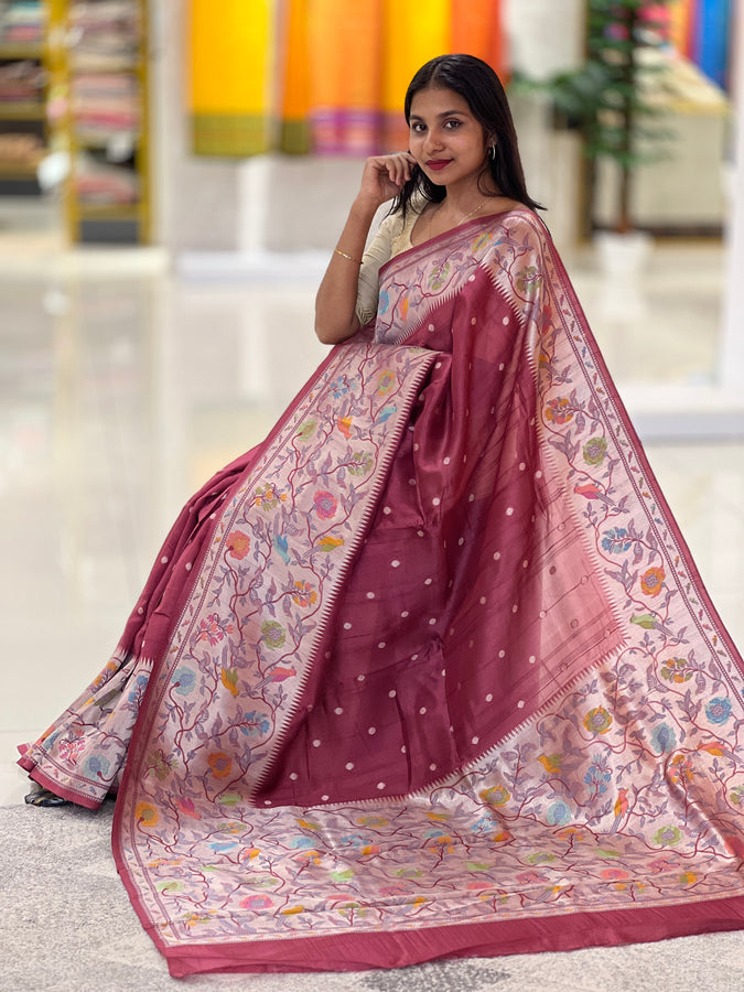 Paithani Weaving Blended Tussar Saree | JRT114