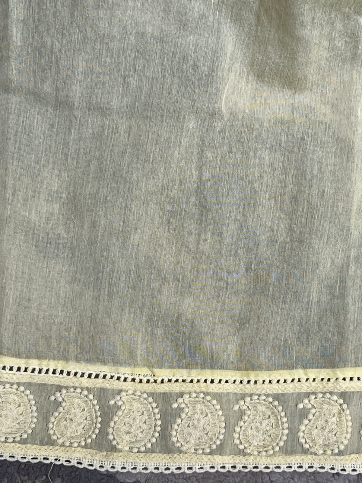 Lucknowi Embroidery Border Pattern Chanderi Saree | MM700