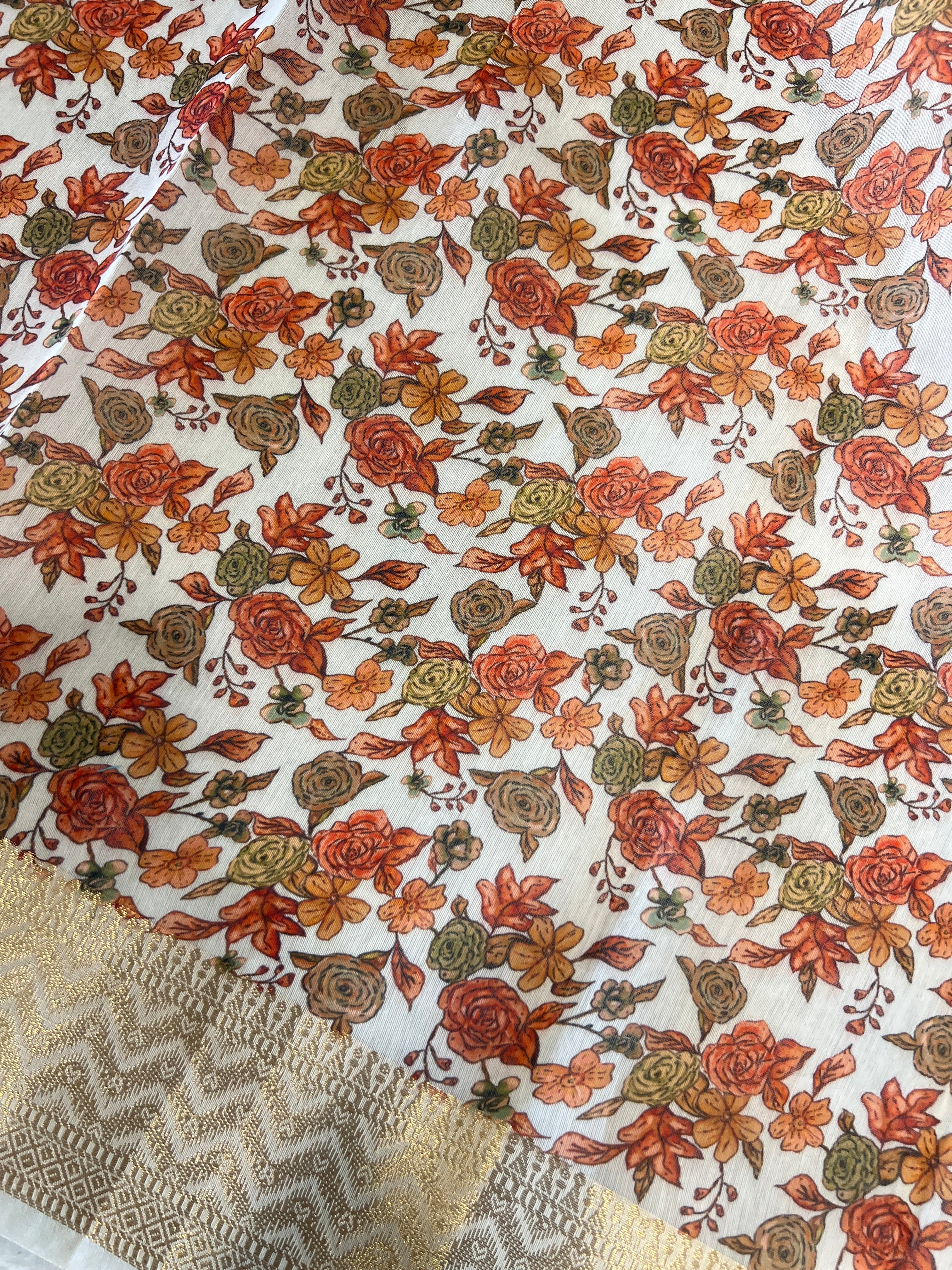 Floral Digital Printed Chanderi Finish Saree | MR187