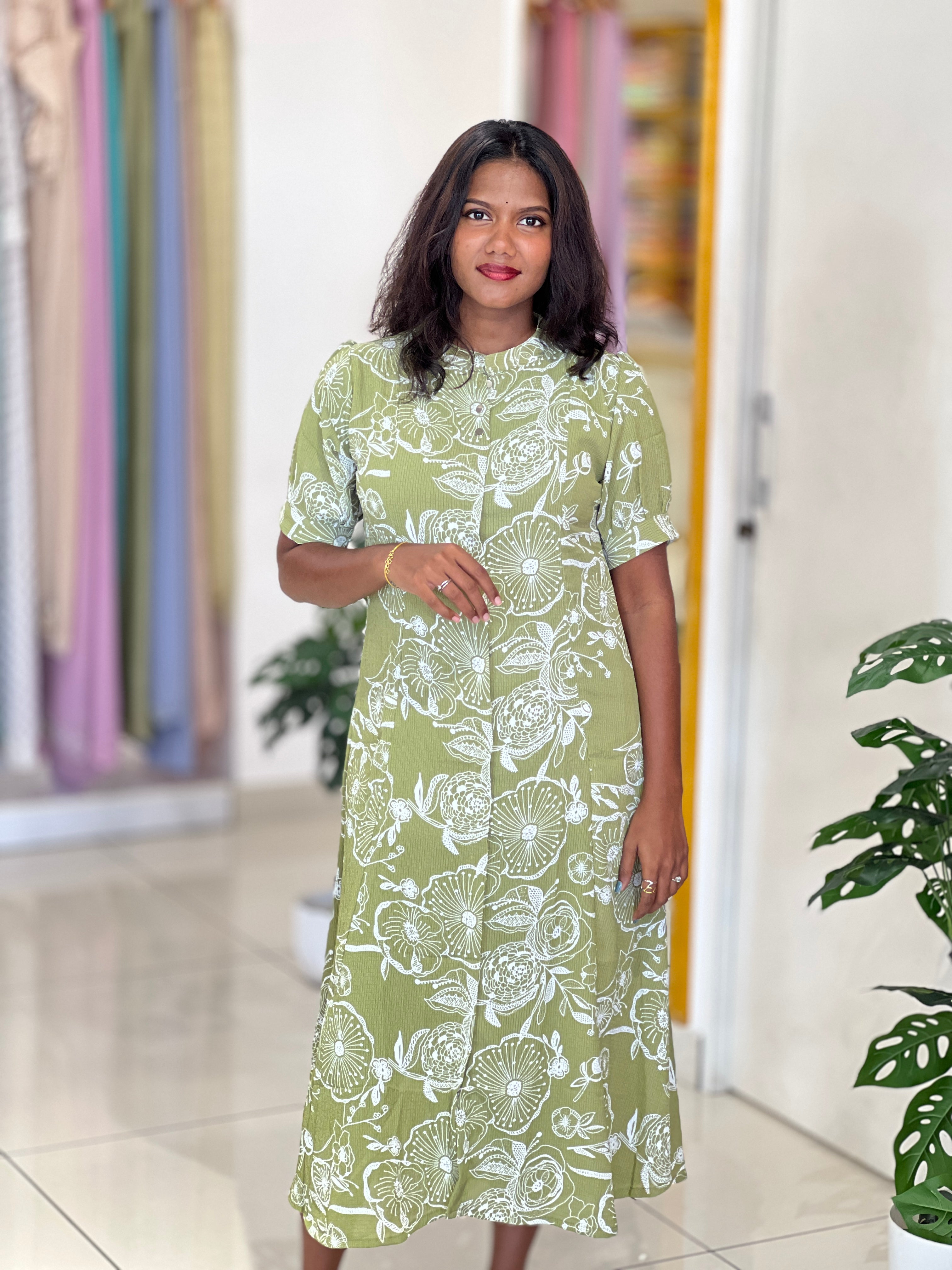 Floral Printed A-Line Rayon Kurta |UNM162