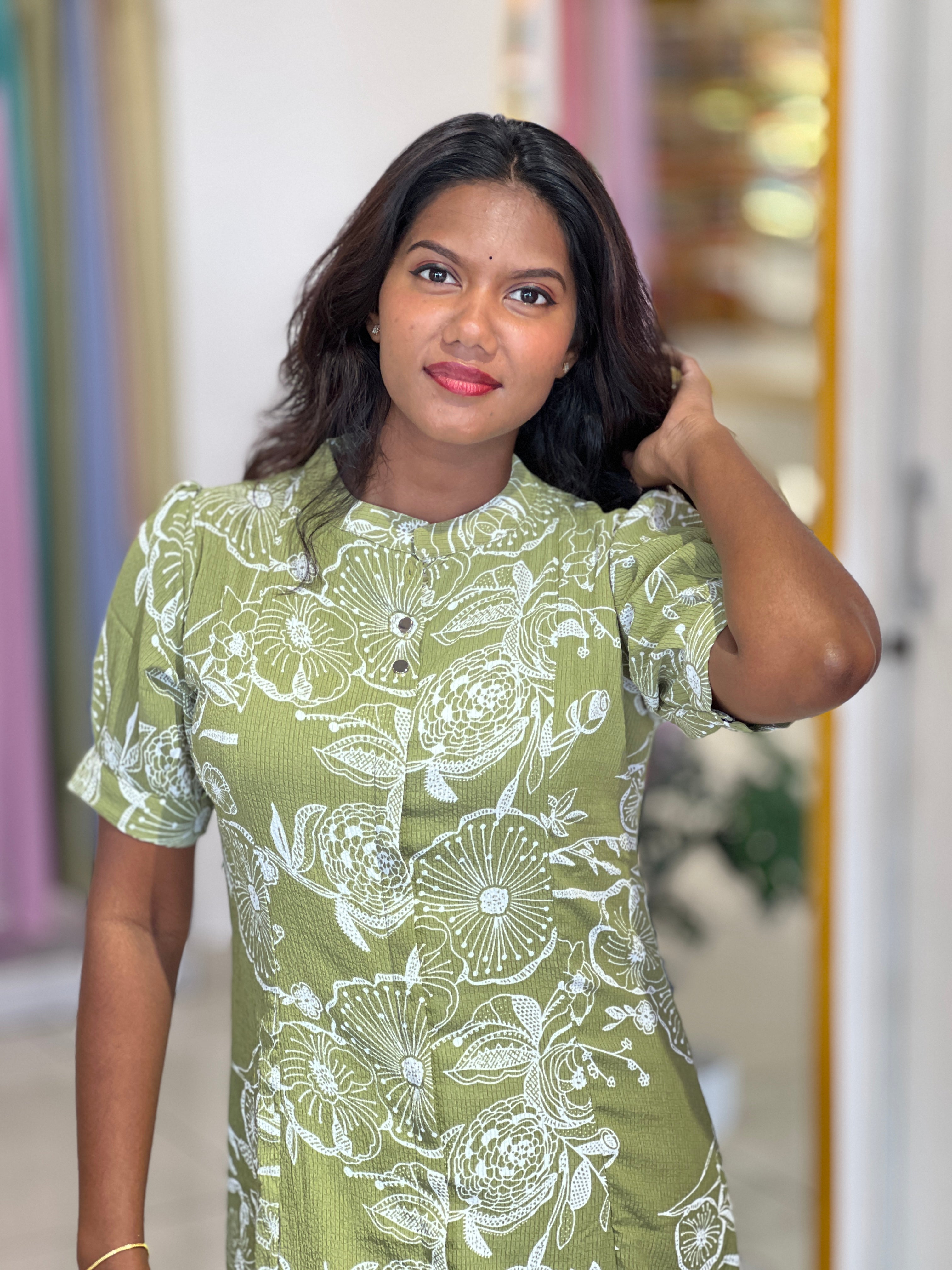 Floral Printed A-Line Rayon Kurta |UNM162