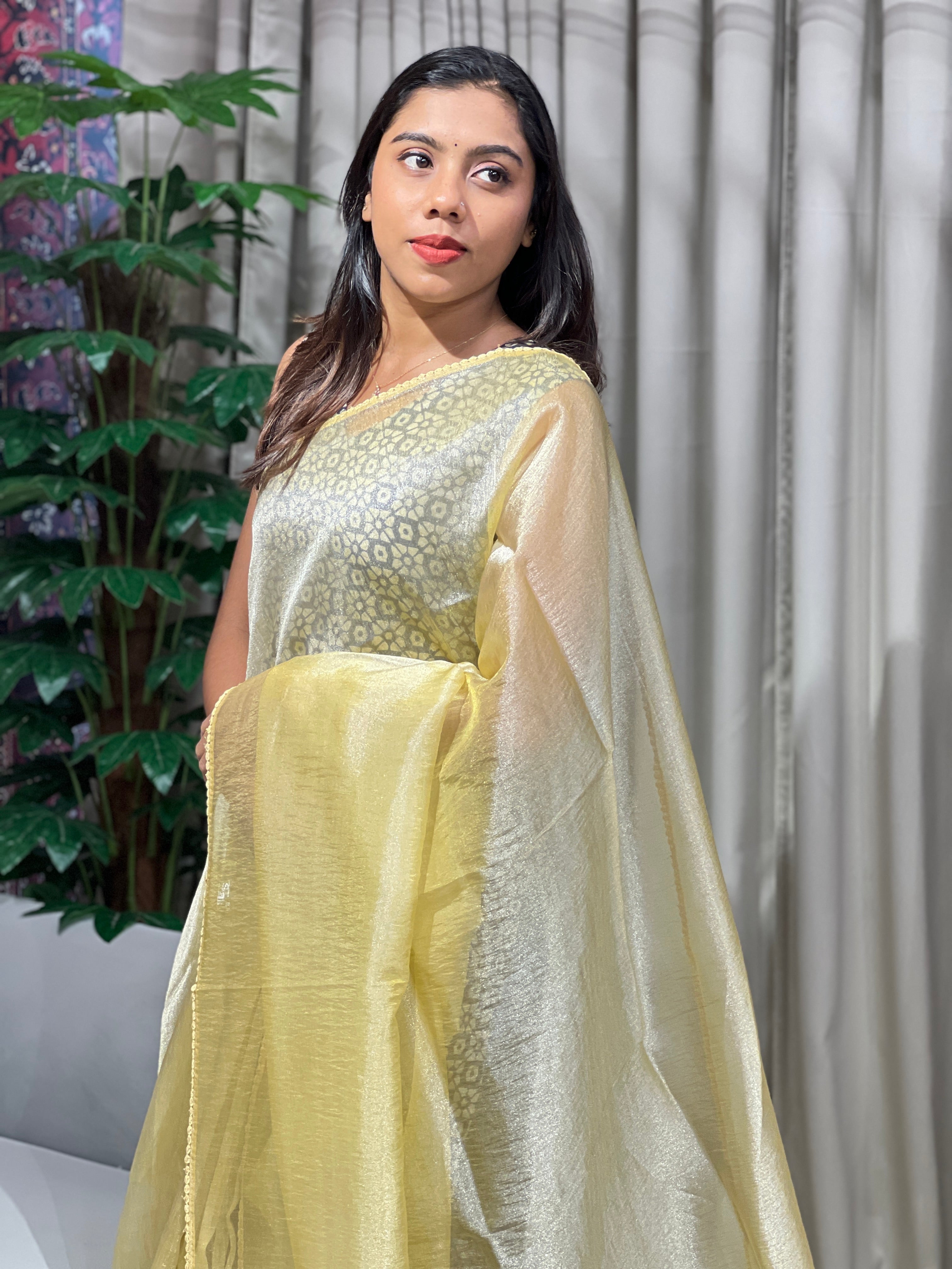 Patch Detailed Shimmer Organza Saree | BLD1518