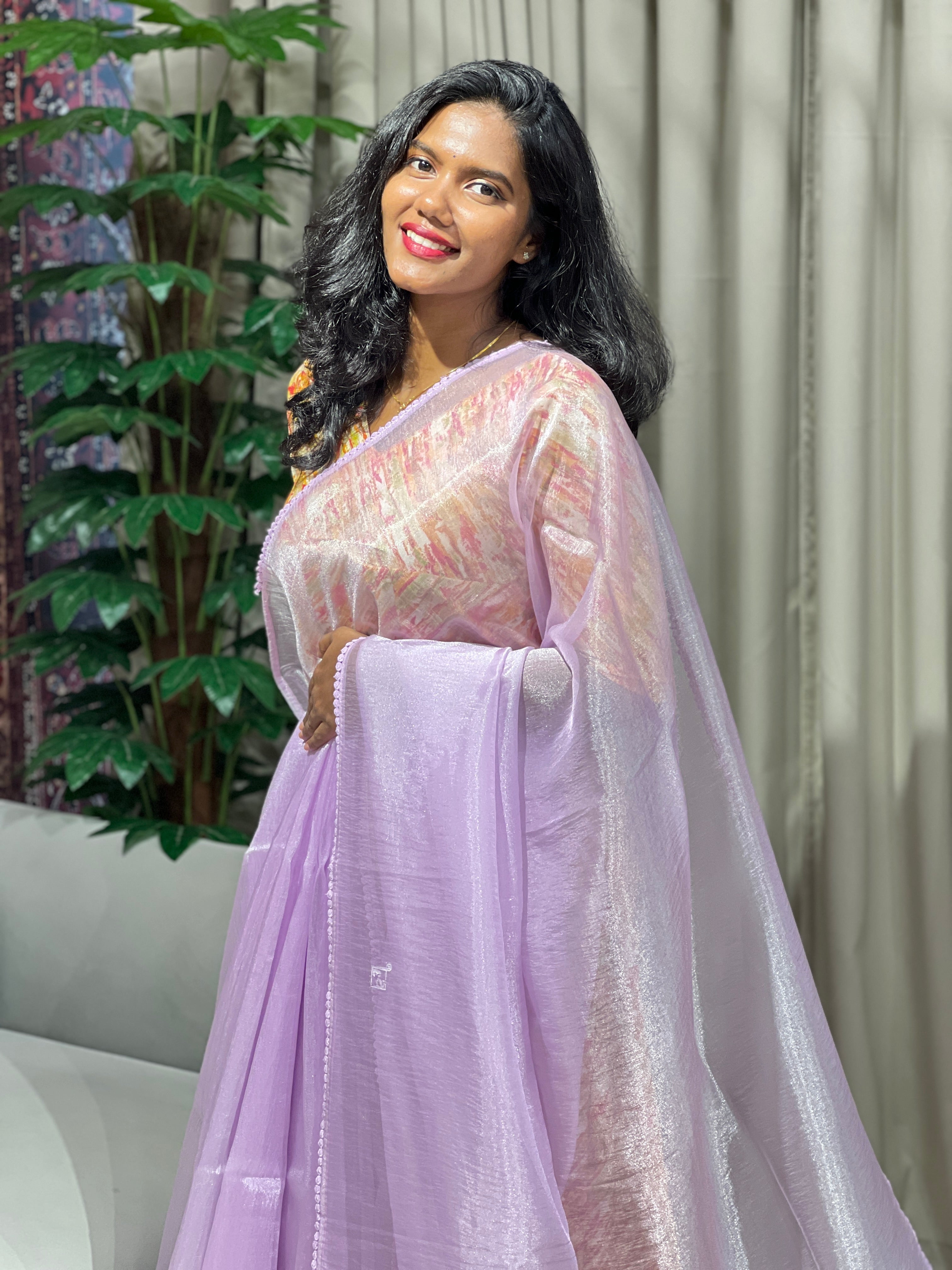 Patch Detailed Shimmer Organza Saree | BLD1514
