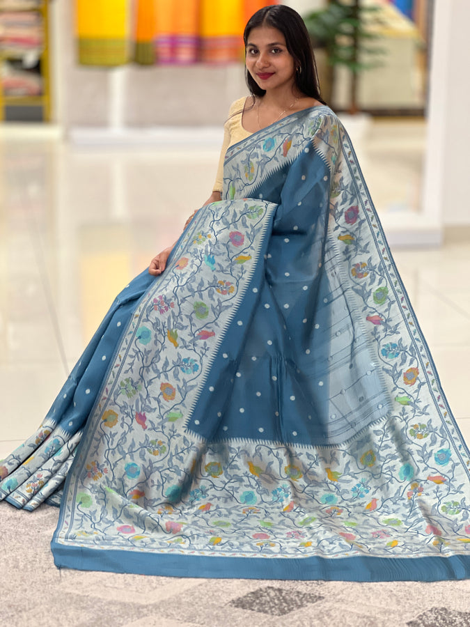 Paithani Weaving Blended Tussar Saree | JRT112