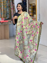 Thread Embroidery Detailed Chanderi Finish Dupatta | VET259