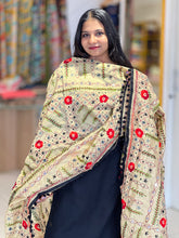 Traditional Thread Embroidery Detailed Chanderi Finish Dupatta | VET253