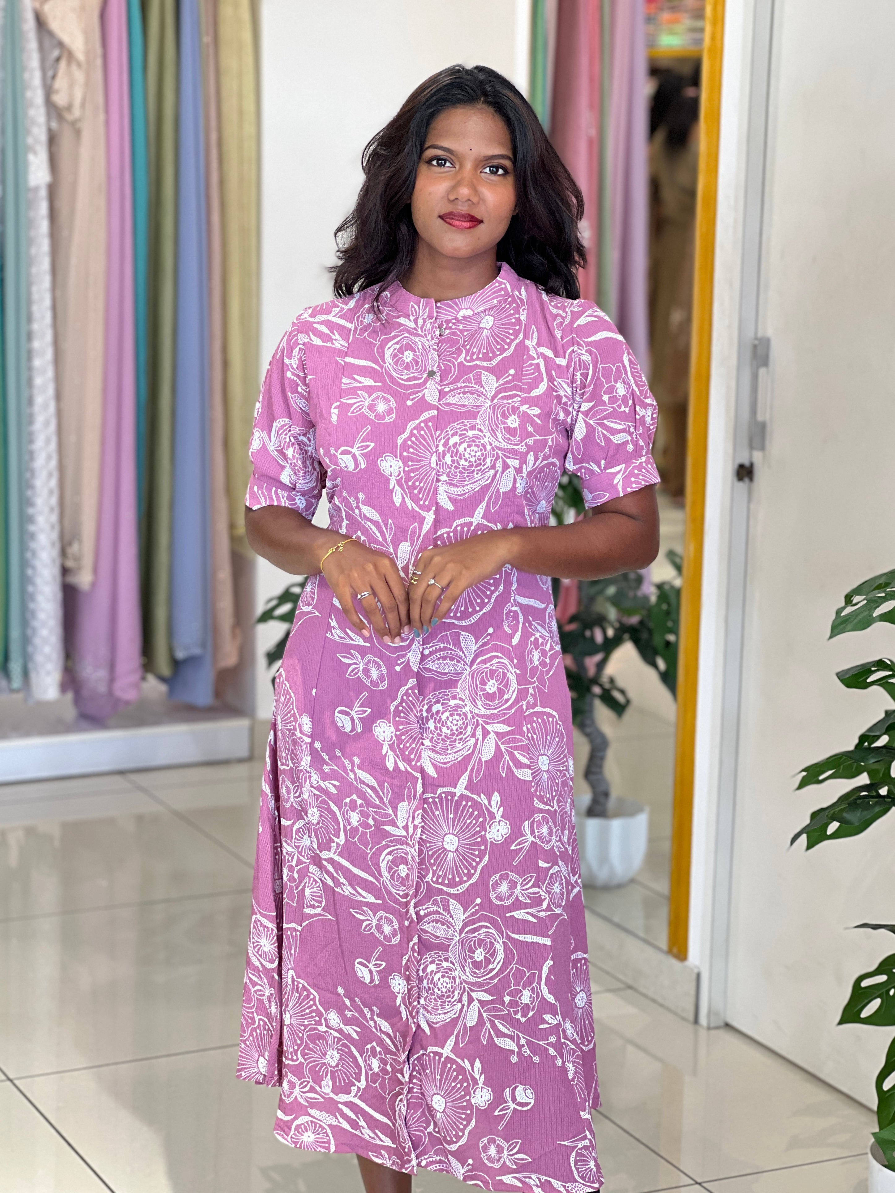 Floral Printed A-Line Rayon Kurta |UNM164