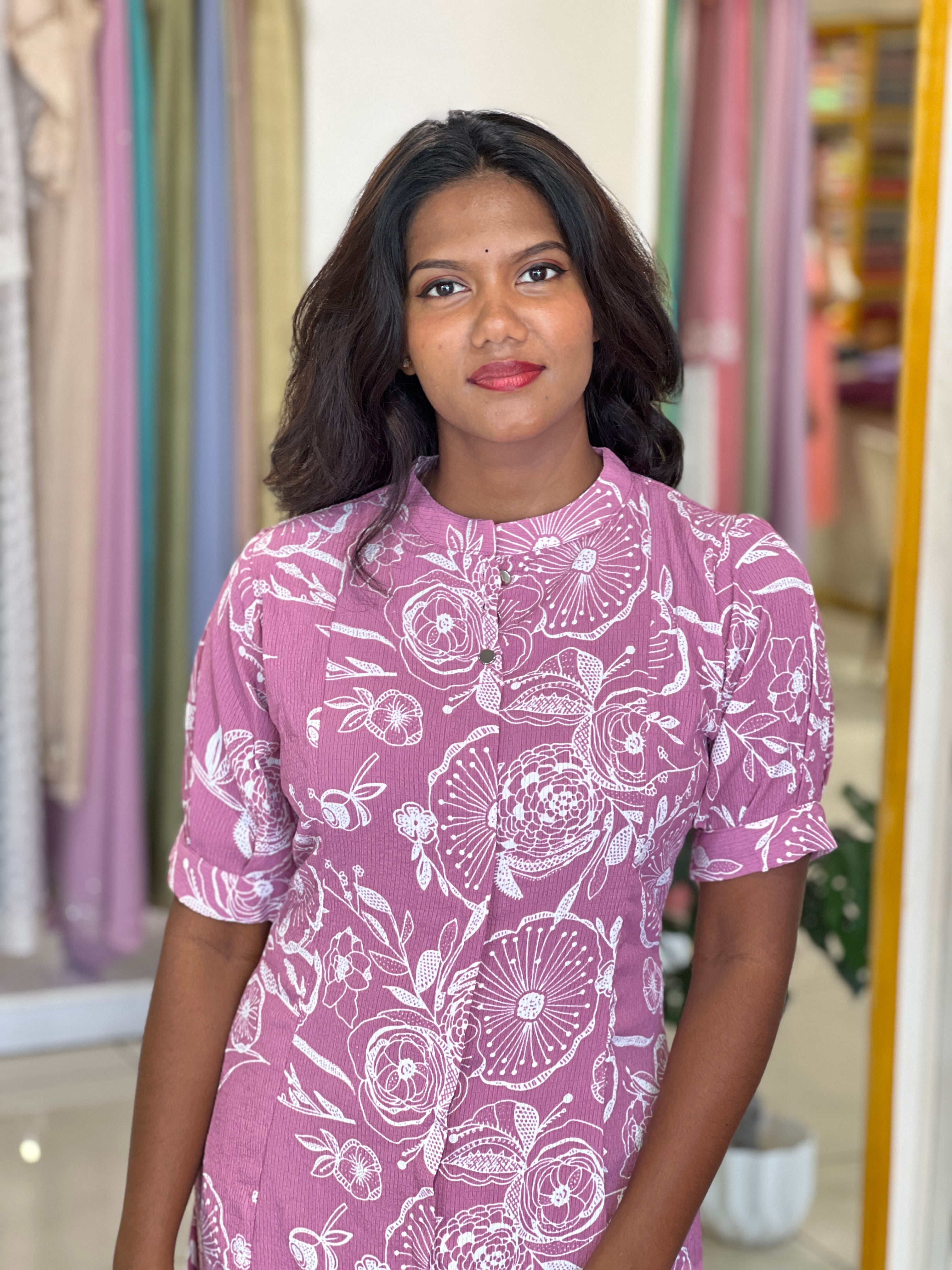 Floral Printed A-Line Rayon Kurta |UNM164