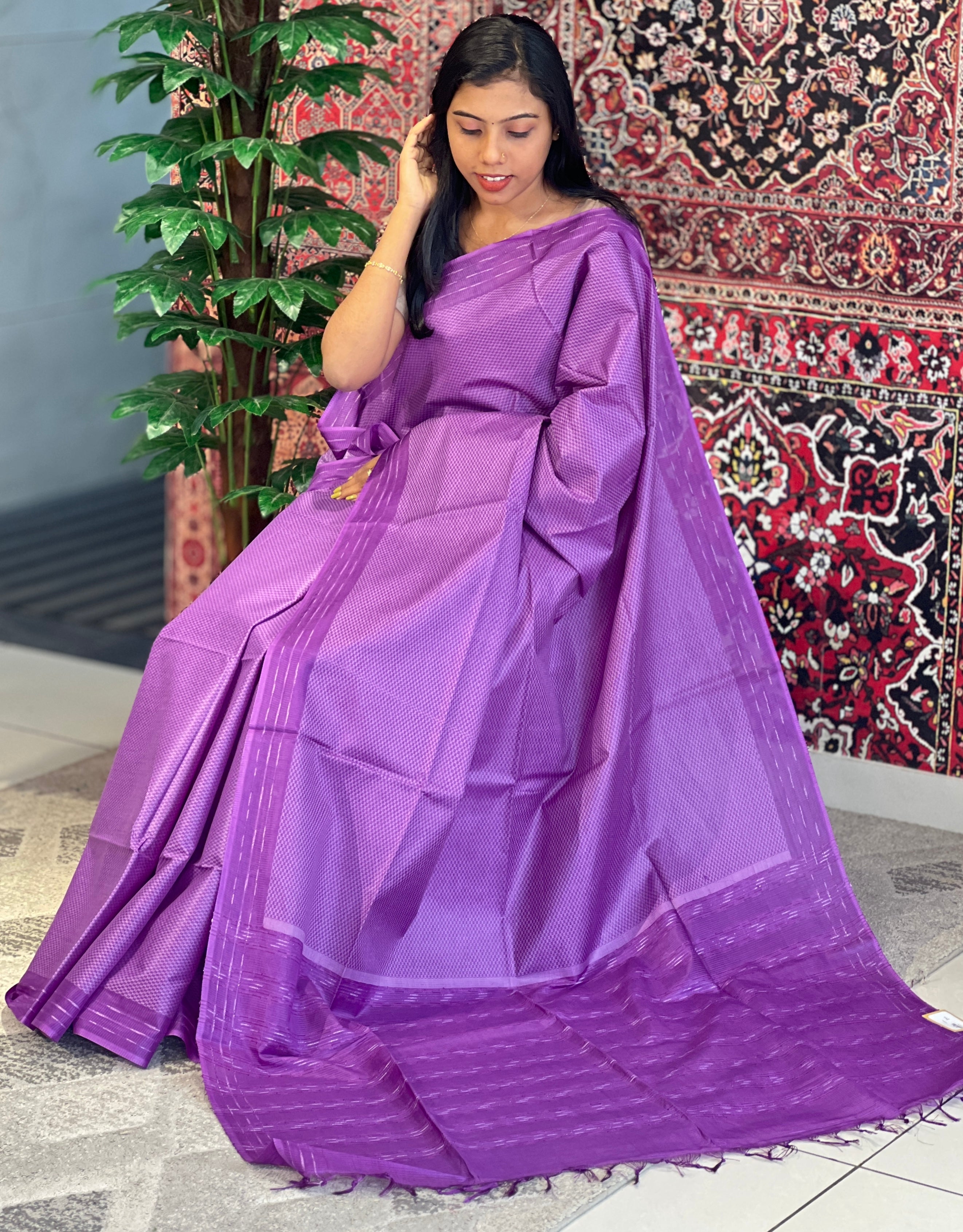 Kesiya & Thread Weaved Semi Tussar Saree | PNS146