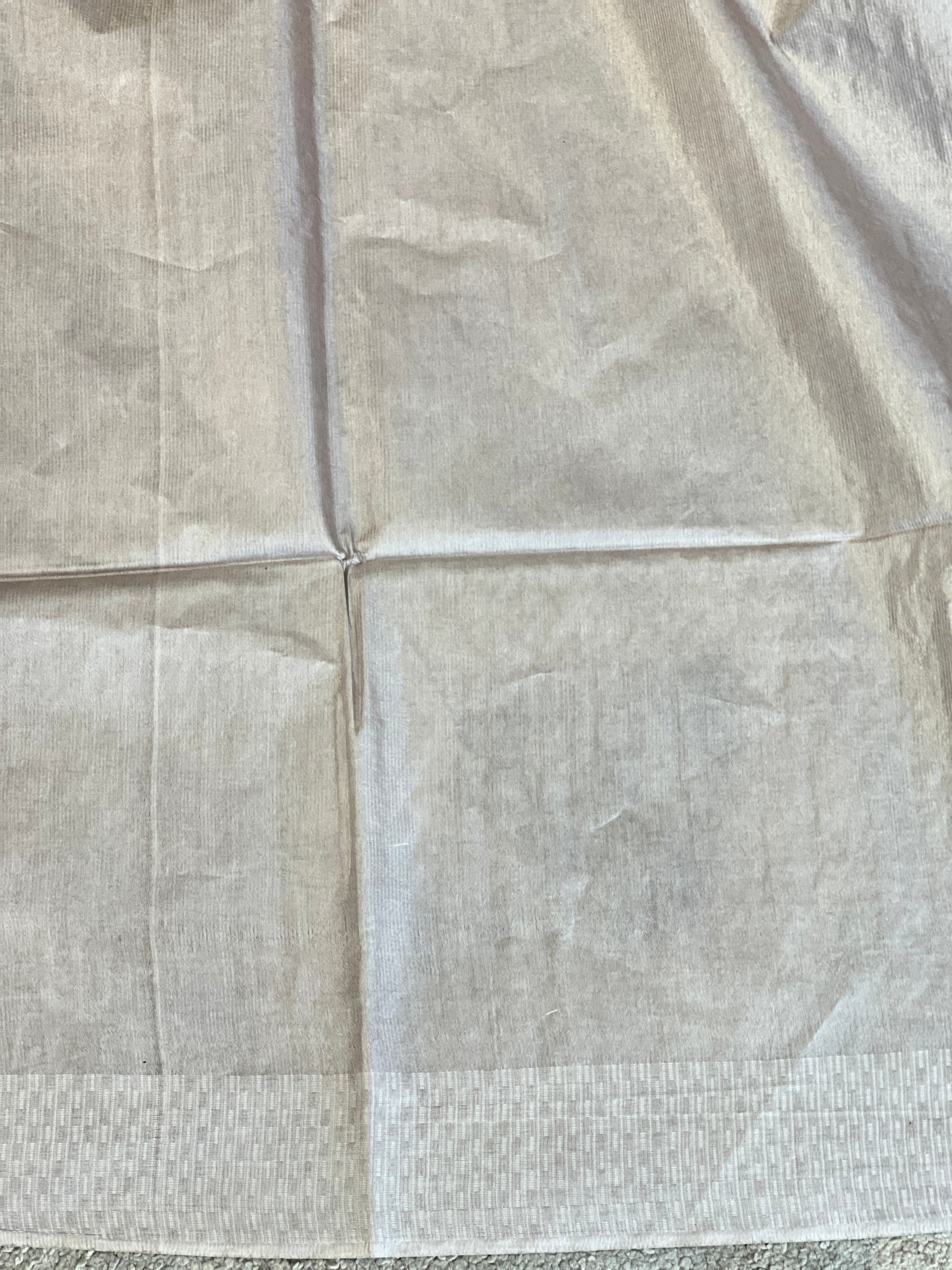 Geometric Pattern Thread Weaved Bamboo Tussar Saree | PNS177