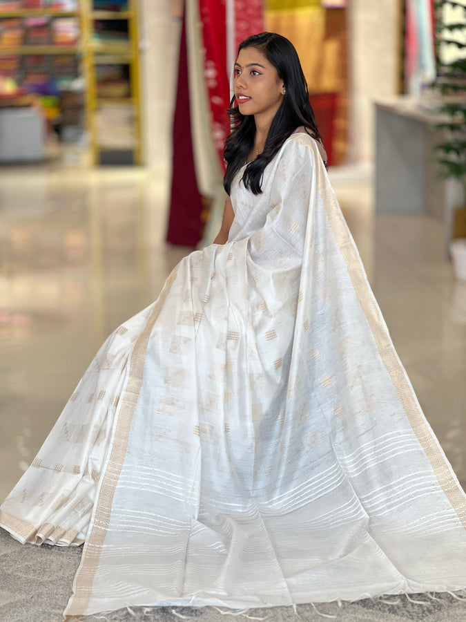 Sequence Weaving Bhagalpuri Linen Saree | NHH230