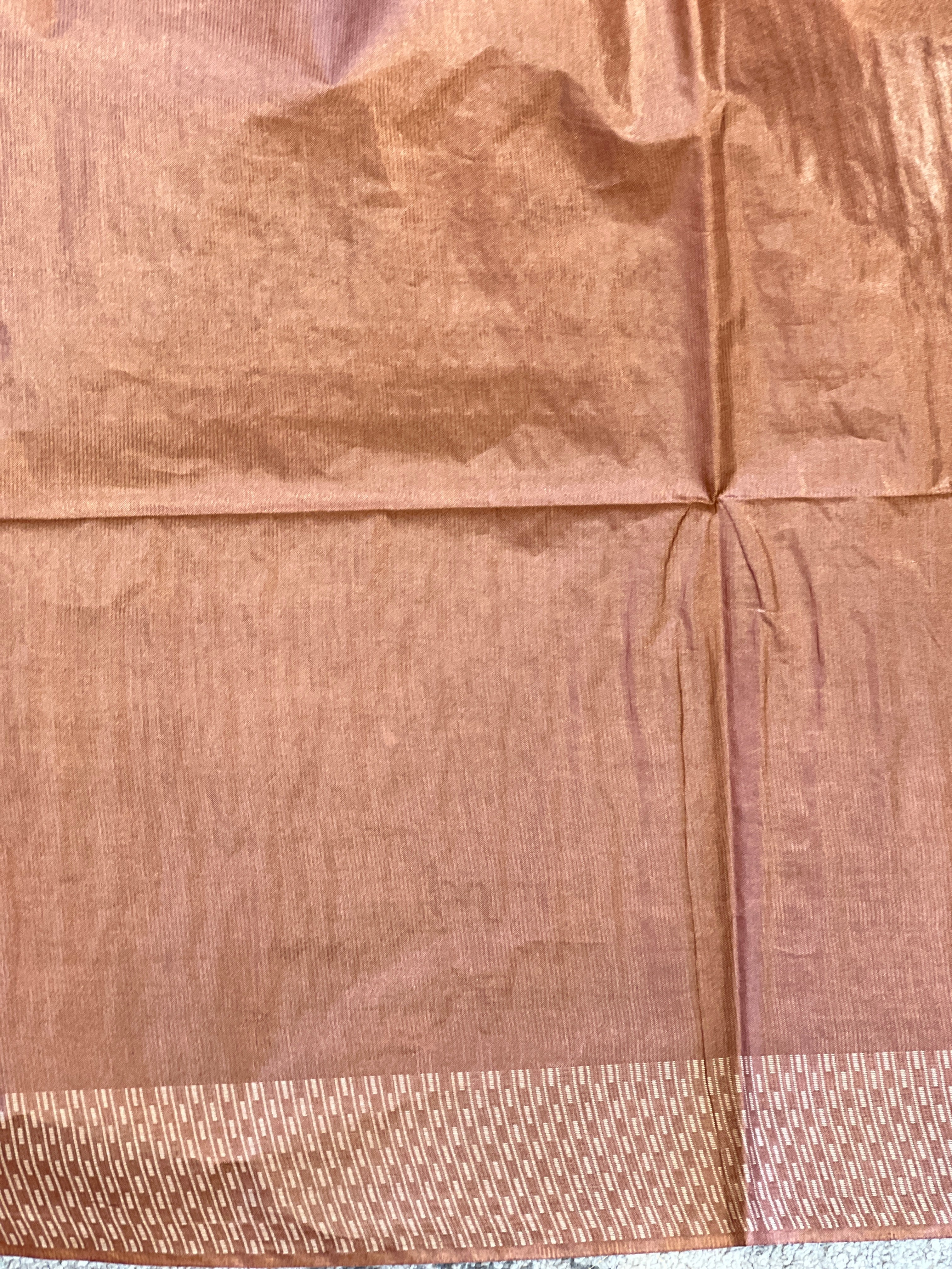 Geometric Pattern Thread Weaved Bamboo Tussar Saree | PNS176