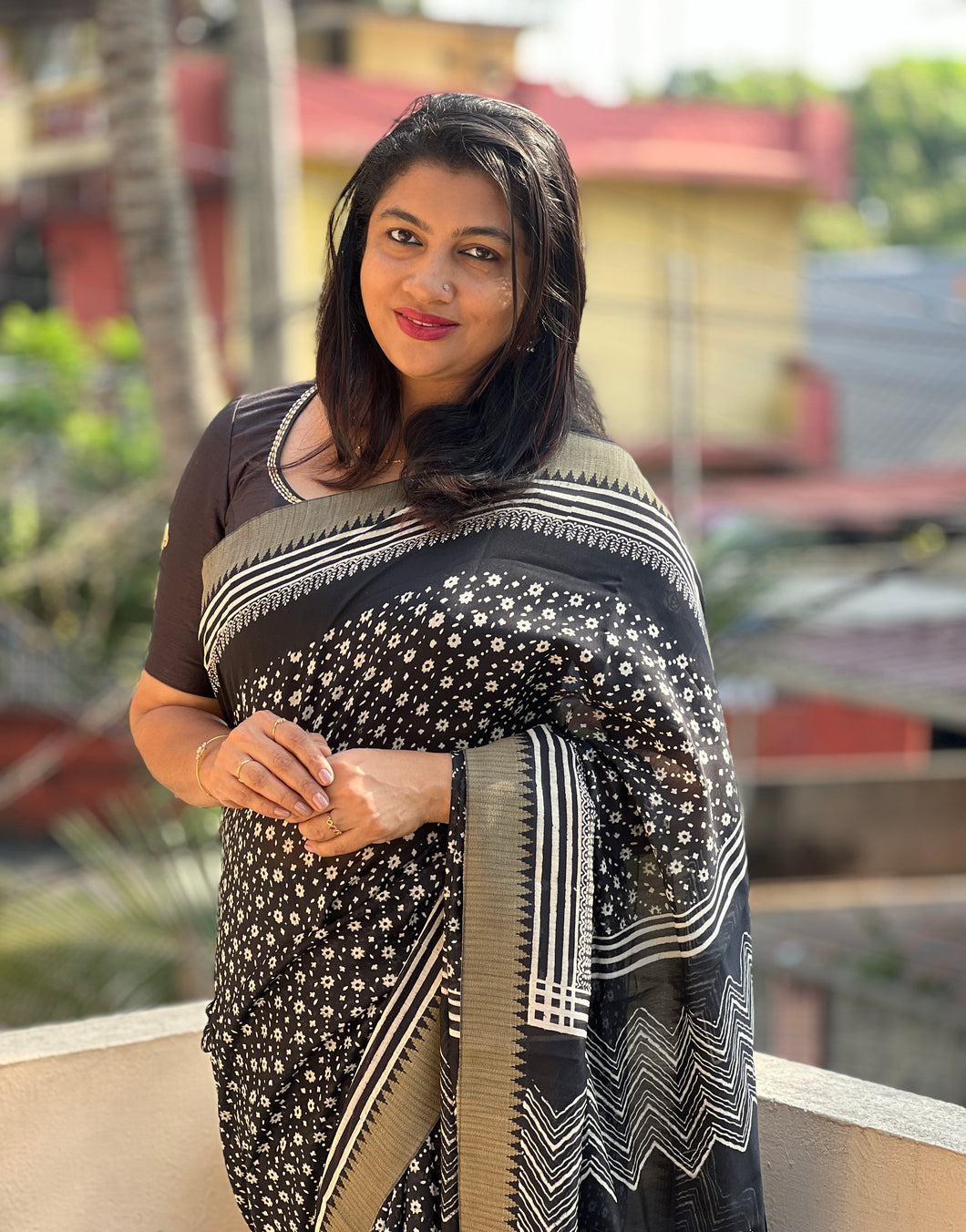 Block Printed Chanderi Saree | YNG231