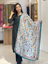 Traditional Thread Embroidery Detailed Chanderi Finish Dupatta | VET277