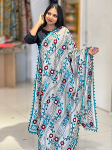 Thread Embroidery Detailed Chanderi Finish Dupatta | VET300