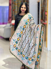 Traditional Thread Embroidery Detailed Chanderi Finish  Dupatta | VET271