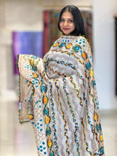 Traditional Thread Embroidery Detailed Chanderi Finish  Dupatta | VET271