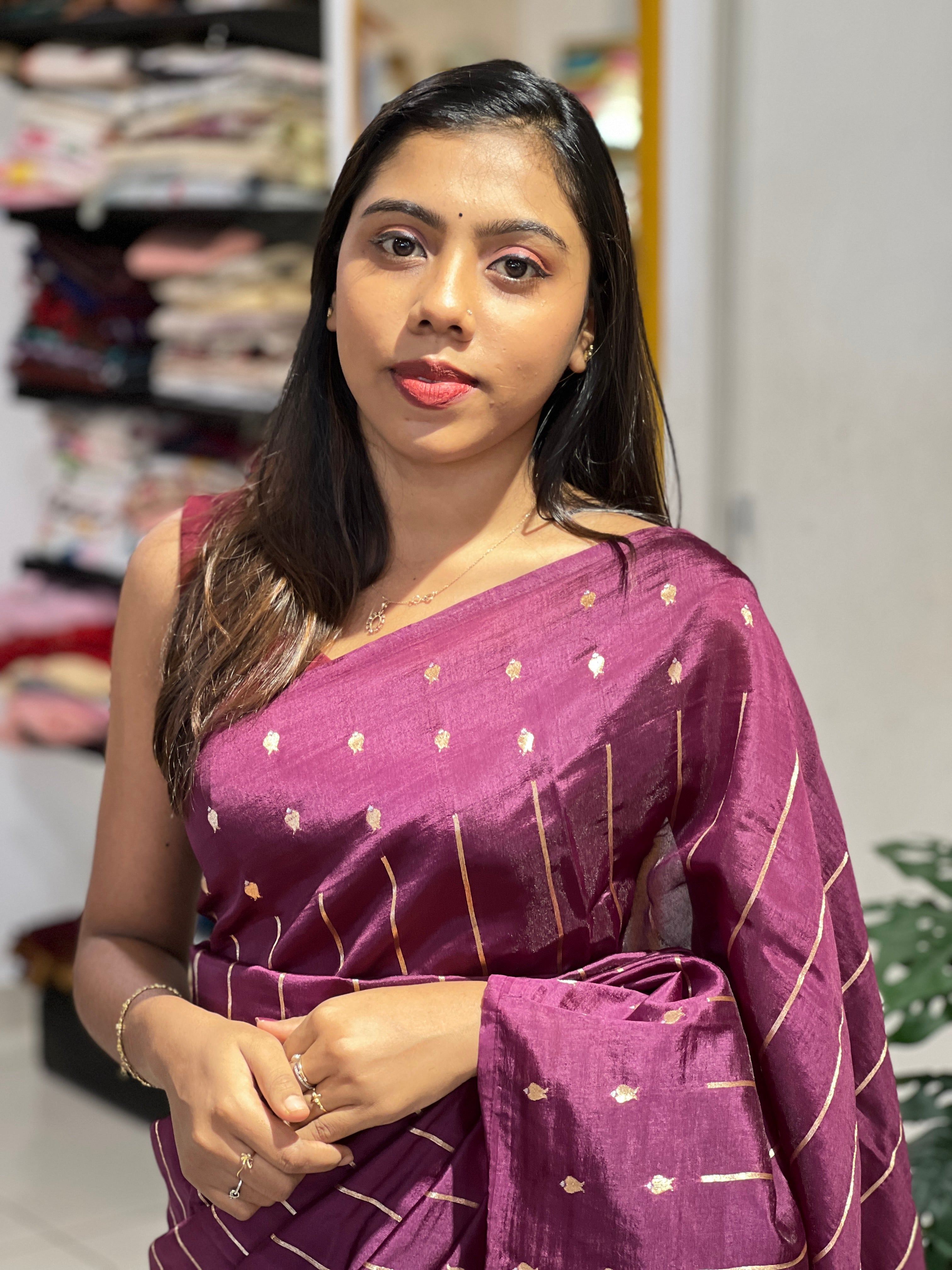 Stripes Patterned Banarasi Saree | NN462