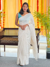 Zari Weaved Bhagalpuri Linen Saree | SK451