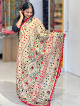 Thread Embroidery Detailed Chanderi Finish Dupatta | VET287