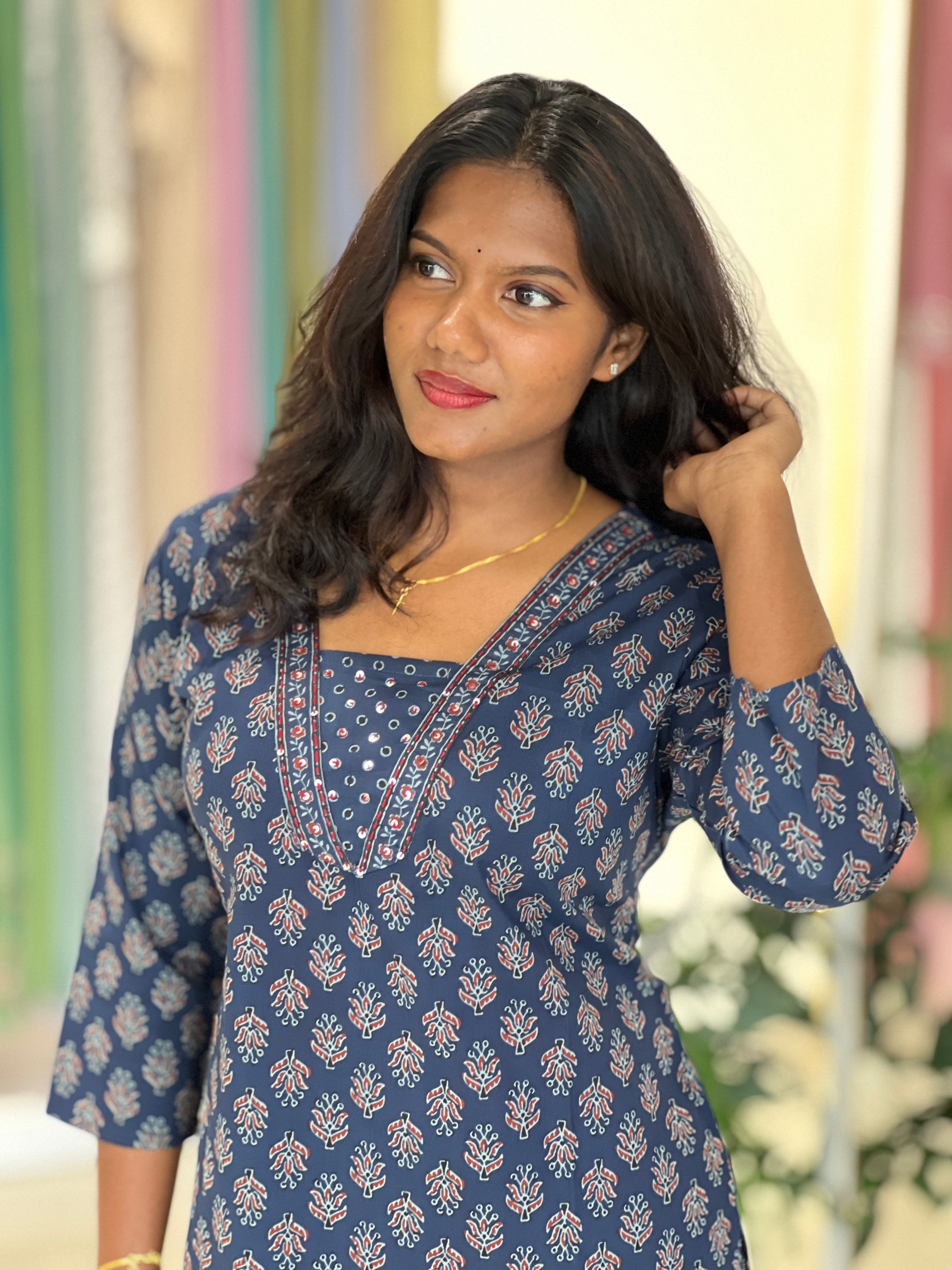Floral Printed Cotton Kurta Set |UNM146