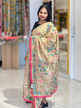 Traditional Thread Embroidery Detailed Chanderi Finish Dupatta | VET256