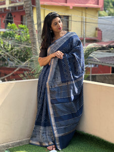 Hand Block Printed  Chanderi Saree | YNG223