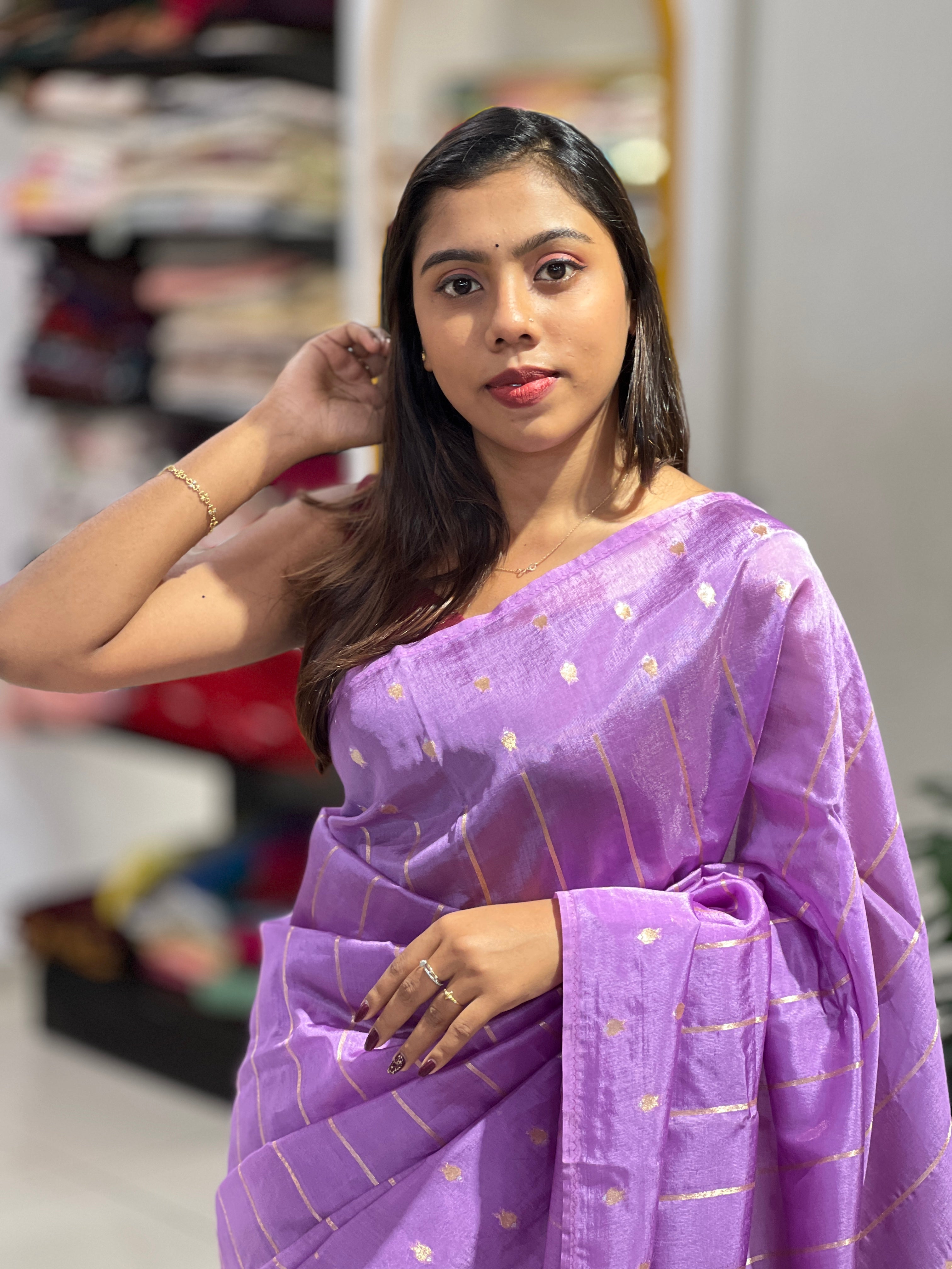 Stripes Patterned Banarasi Saree | NN463