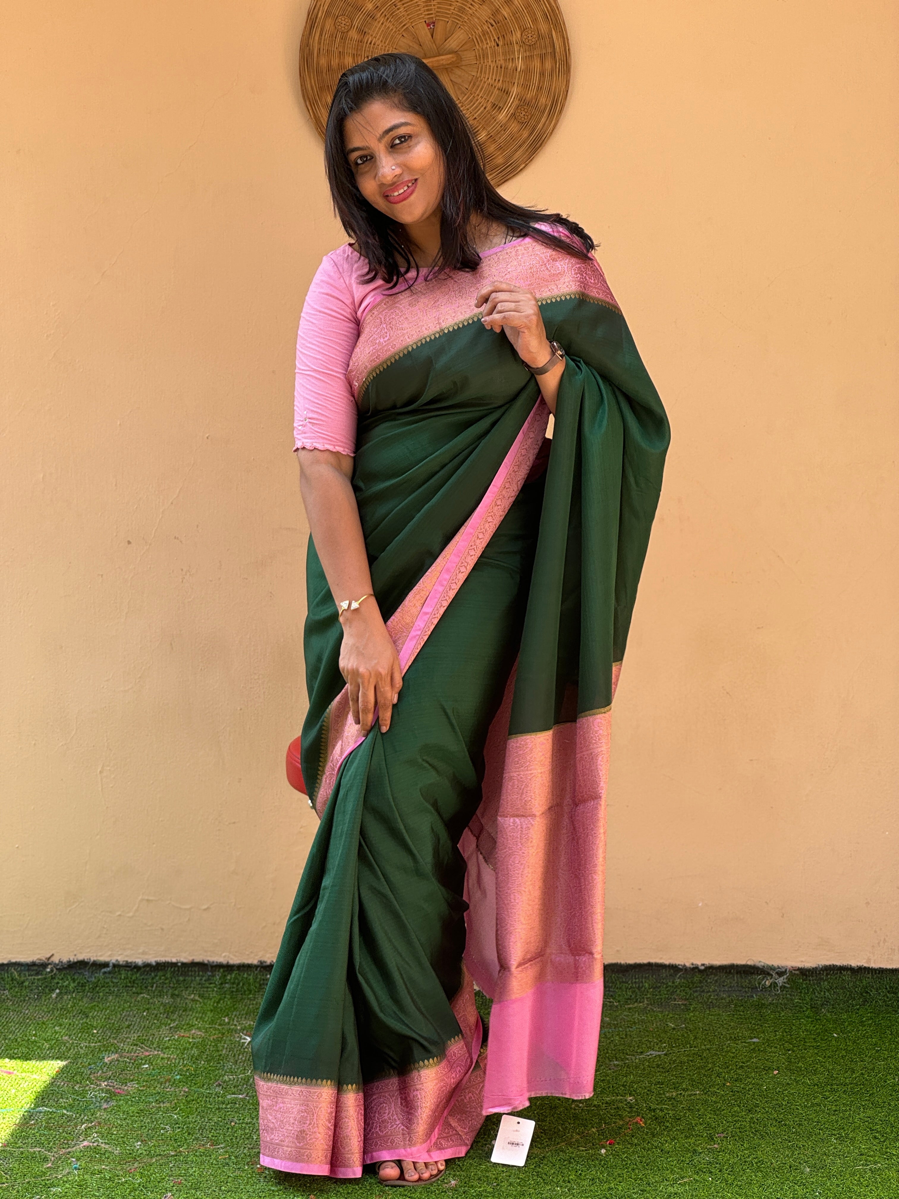 Warm Silk Contrast Border Saree | NN108