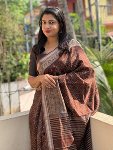 Hand Block Printed  Chanderi Saree | YNG223