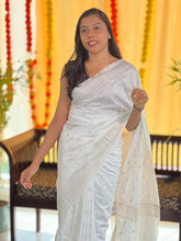 Zari Butta Detailed Bhagalpuri Linen Saree | SK455